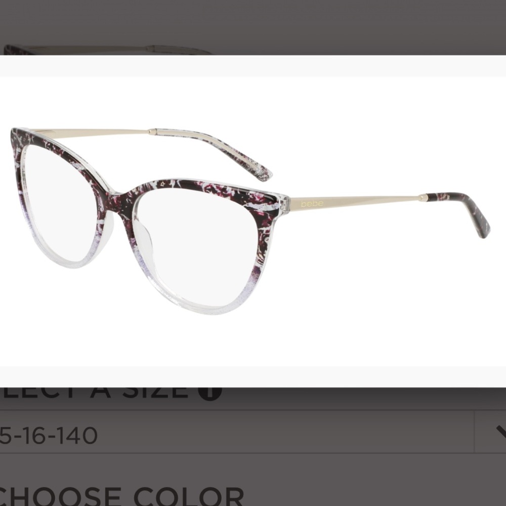 Brand new Bebe glasses BB5235 in black rose floral (53/16)